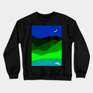 Landscape in a quiet night Crewneck Sweatshirt